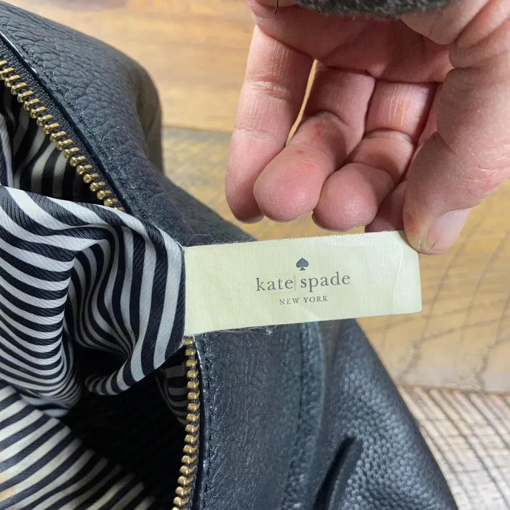 KATE SPADE Vivian hobo black pebbled leather bag purse handbag